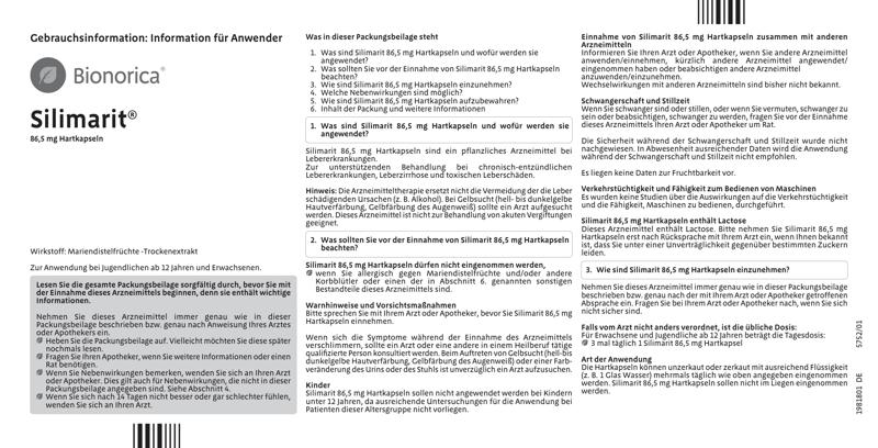 Gebrauchsinformation Silimarit® 86,5 mg Hartkapseln