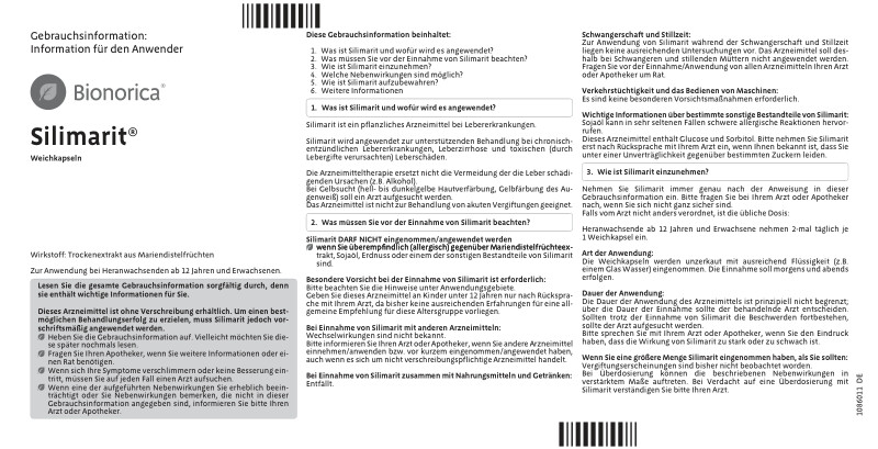 Gebrauchsinformation Silimarit® Weichkapseln 