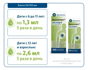 Бронхипрет - для лечения кашля и бронхита у взрослых и детей с 2-х лет