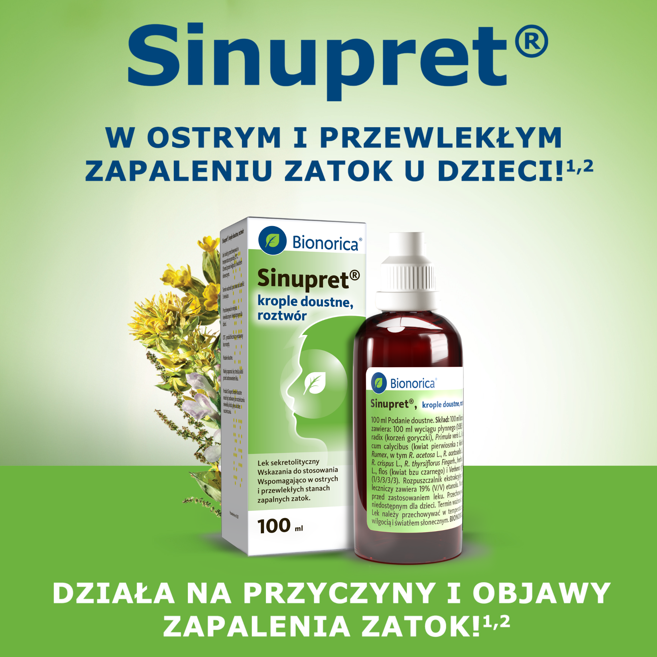 Sinupret krople w ostrym i przewlekłym zapaleniu zatok u dzieci